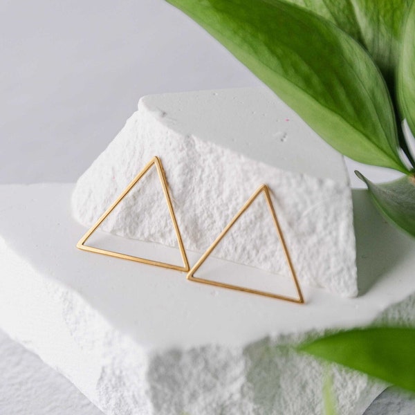 Gold Stainless Triangle Linking Rings (Smooth), 10 Pcs Stainless Steel Earring Finding, Earring Finding Connector