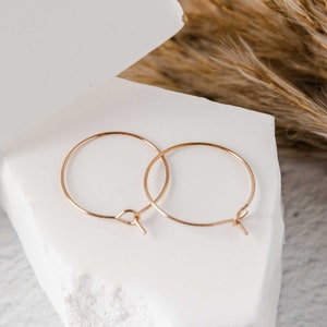 25mm ROSE Gold Hoop Stainless Finding, 10 pieces 316l Surgical Stainless Earring Ear Wire, Wine Glass Charm, Rose Gold Findings