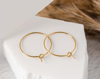 20mm GOLD Hoop Stainless Finding, 10 pieces, 316l Surgical Stainless Earring Ear Wire, Wine Glass Charm