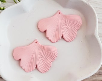 BLUSH Ginkgo Feuille Pendentifs, 10 pcs, Pétale Fleur Charmes Connecteurs Résultats de Bijoux pour Argile Polymère Cuir Bois Acrylique