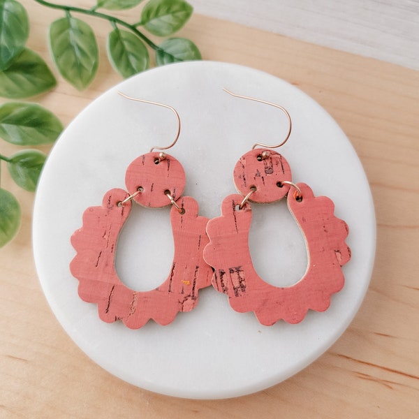 Rounded Ruffle | Cutting Die for Leather Earrings (Dense Orange Foam) | Steel Rule Jewelry Die  | Monarch Pine| Earring Die