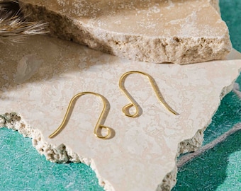 6mm GOLD Large Loop Ear Wires Stainless Steel, Large Loop Earring Hooks, 316 Surgical Steel Hypoallergenic Sheperds S Hook Earring Findings