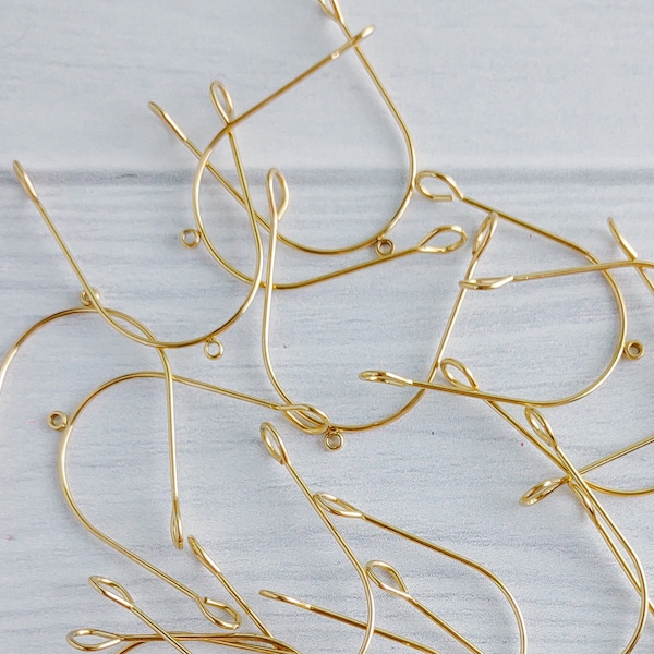 NEW Gold Stainless Steel Small Arches (Slightly Shorter), 10 pcs, 23mm wide, 24k Earring Hoop Arched Arch Connector Finding, Hypoallergenic