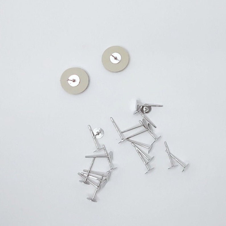 BULK 4mm Silver Flat Pad Earring Posts Surgical Stainless Etsy