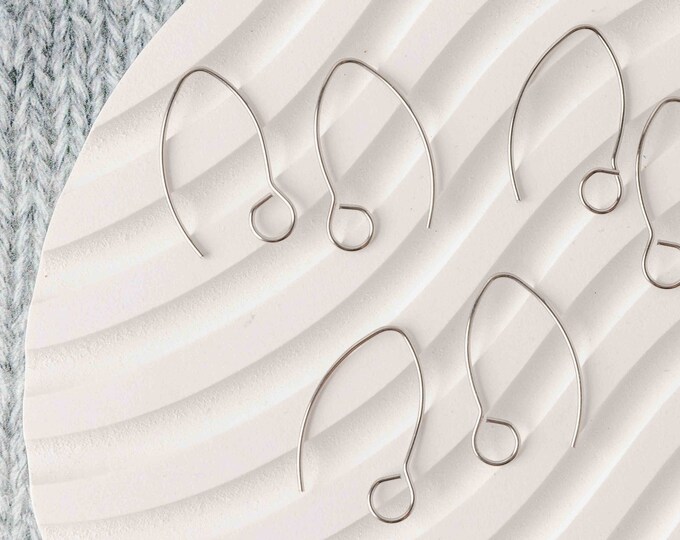 6mm SILVER Large Loop Ear Wires Stainless Steel, 20pcs Large Loop