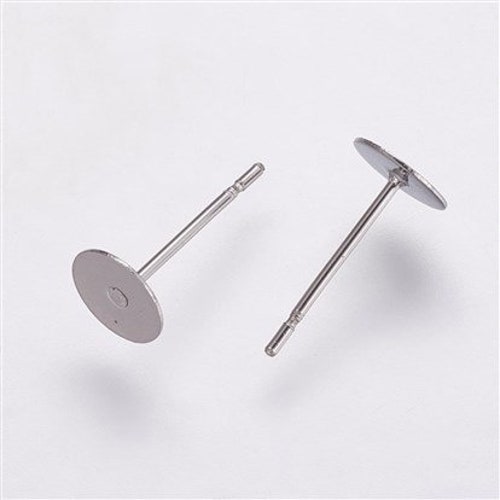 BULK 4mm Silver Flat Pad Earring Posts Surgical Stainless Etsy