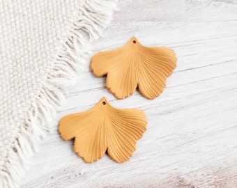 MARIGOLD Pendentifs feuille de ginkgo, 10 pcs, breloques pétales de fleurs, connecteurs, résultats de bijoux pour pâte polymère, cuir, bois, acrylique