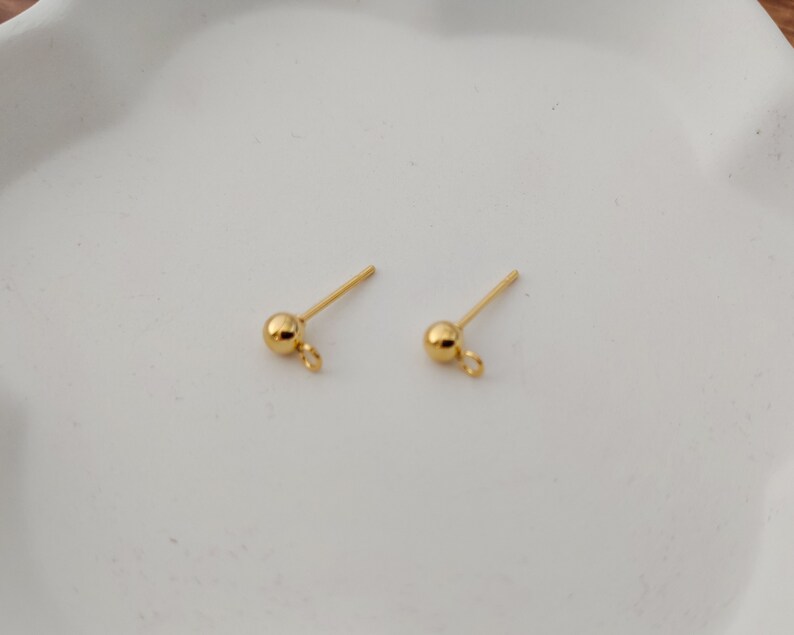 Regular 5mm Gold Stainless Steel Ball Earring Stud Posts 10 Etsy