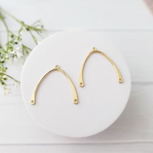 Gold 40mm Alloy Arches, 10 Pieces, Metal Earring Finding Connector Link Component, Arch Arched Triangle