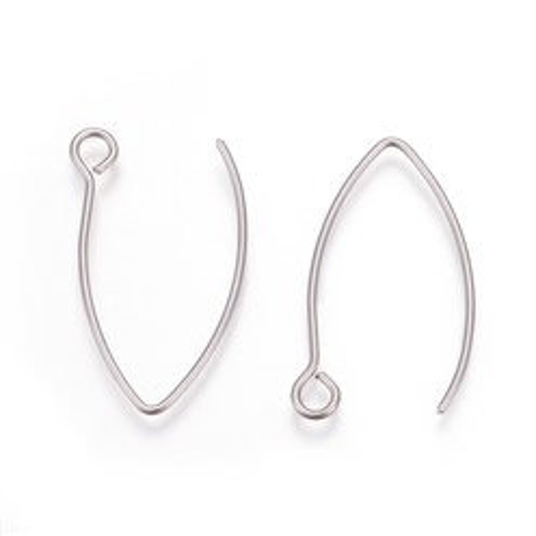 B-5 Silver Large Loop Stainless Steel Earring wires ( These are