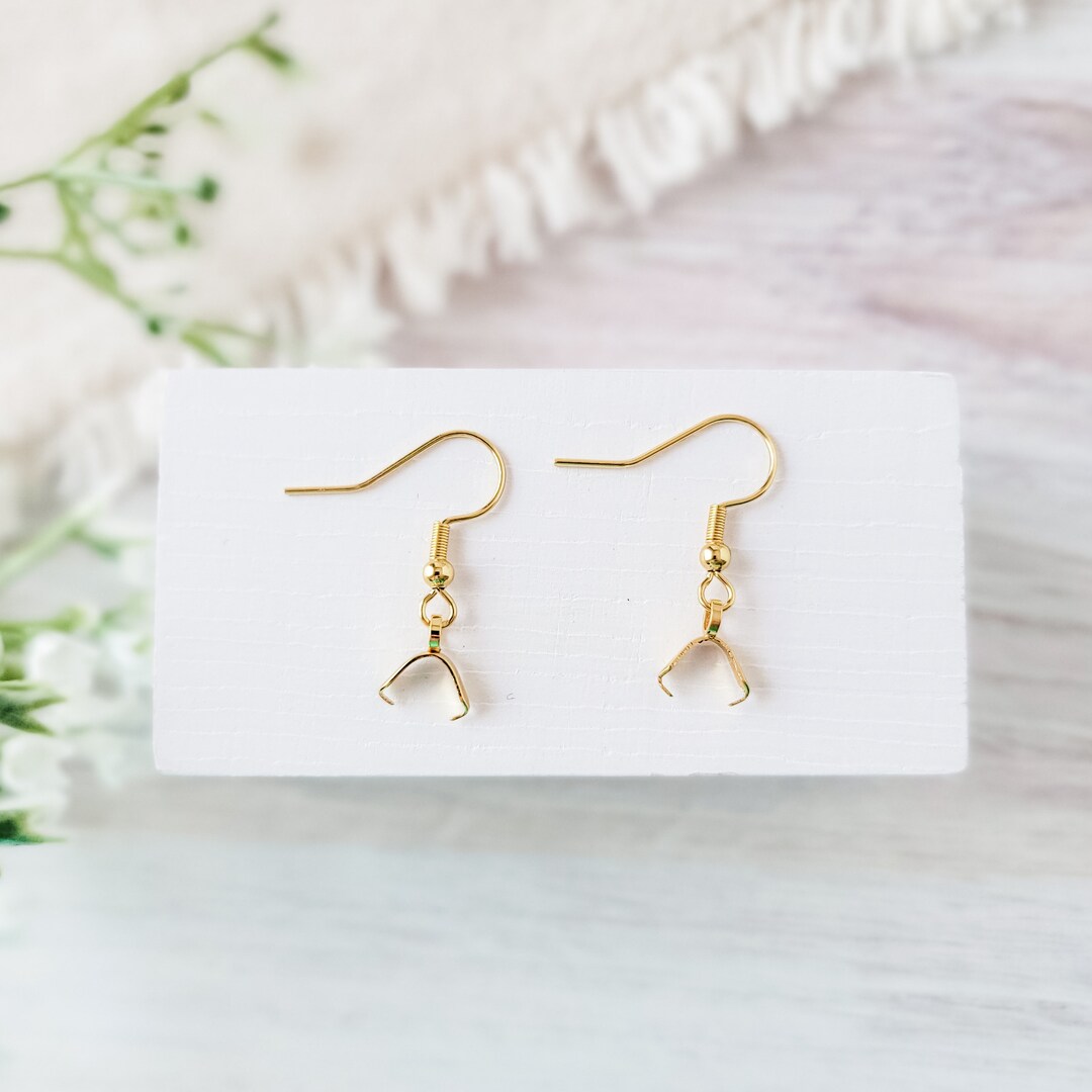Gold Pinch Bail Stainless Steel Ear Wires, 20pcs French Hooks, Earring