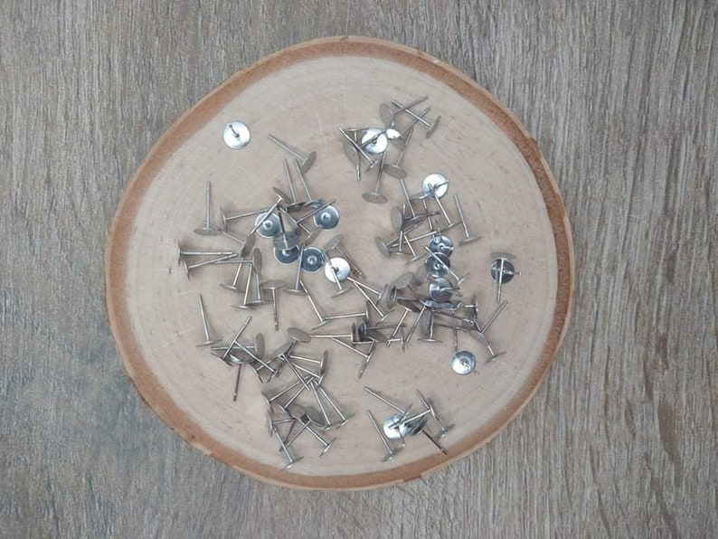 BULK 4mm Silver Flat Pad Earring Posts Surgical Stainless Etsy