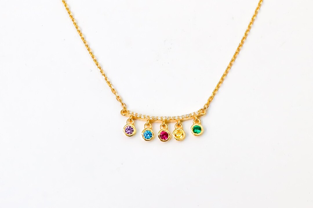 5 stone bar necklace main image 1