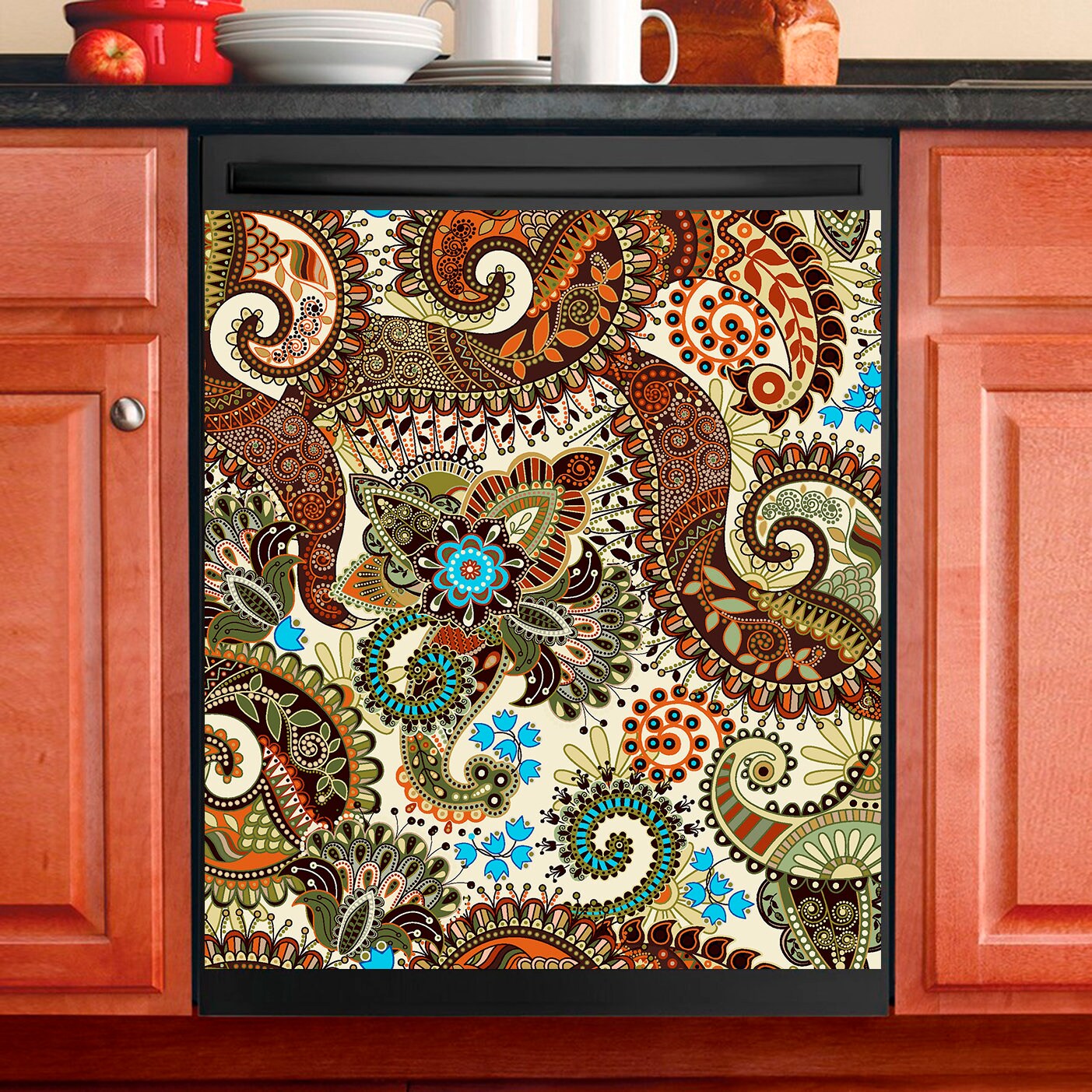 Kitchen Decor Dishwasher Cover Floral Pattern Etsy