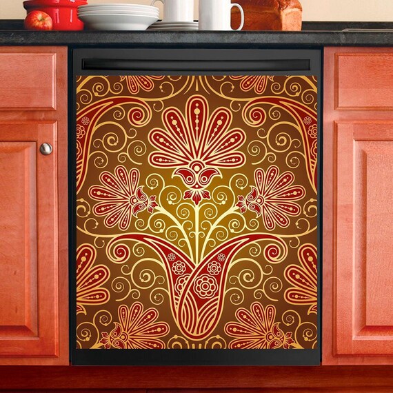 Kitchen Decor Dishwasher Cover Ethnic Pattern Style Etsy
