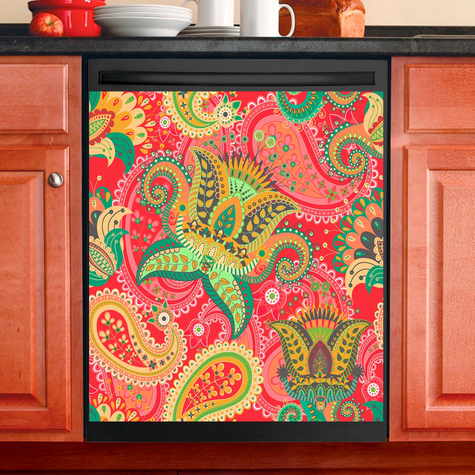 Kitchen Decor Dishwasher Cover Floral Pattern Etsy
