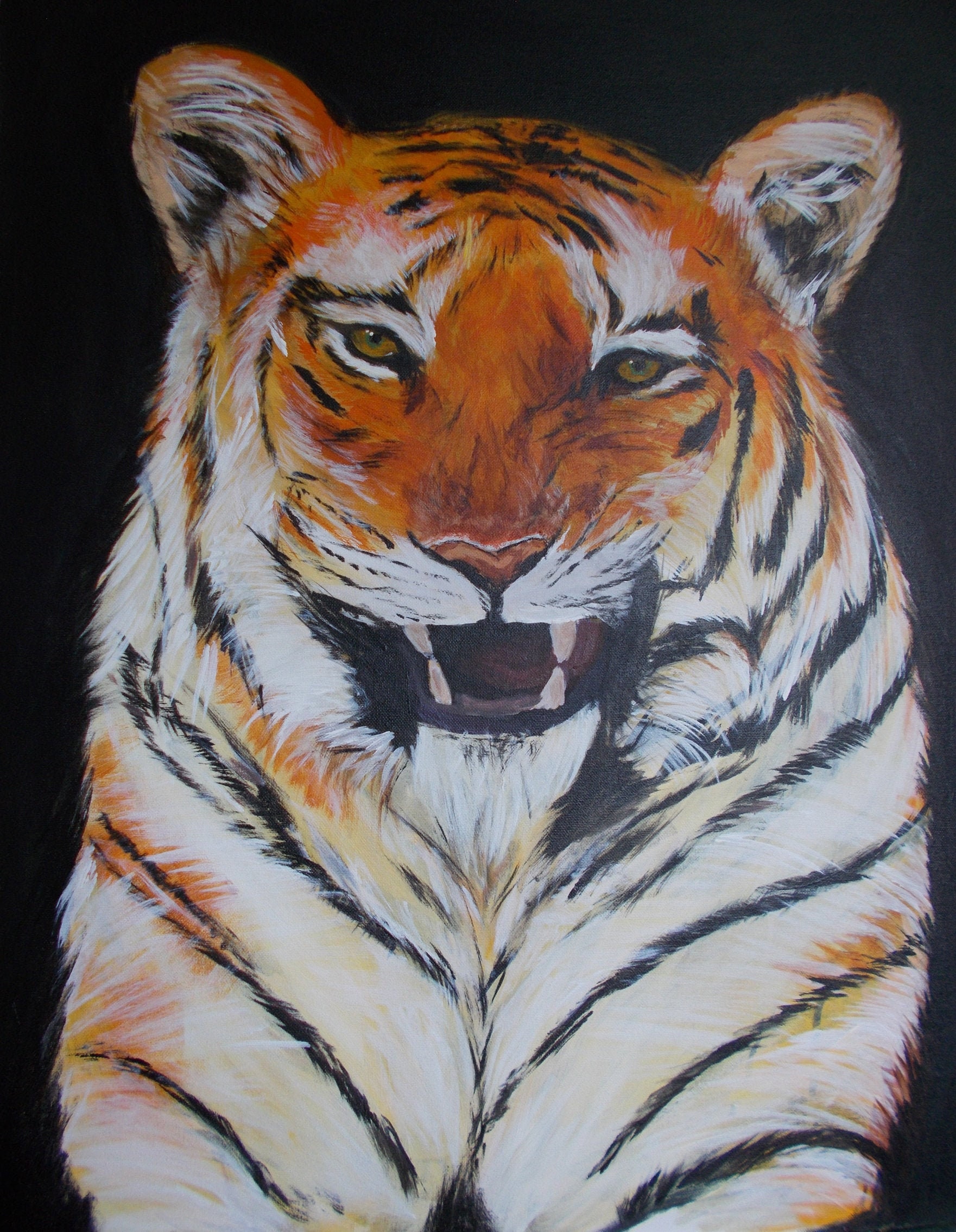 A4 Original Tiger Print Conservation Art Etsy
