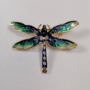Dragonfly brooch, Vintage brooch for jacket, Insect brooch, Funny jewelry gift, Eco jewelry, Fantasy pin, Extraordinary gift for her