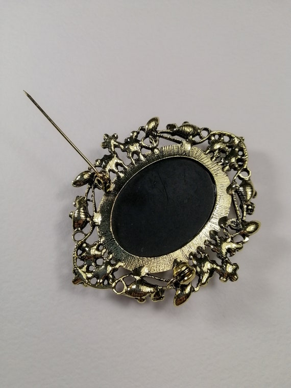 Cameo brooch, Vintage victorian brooch, Enamel ca… - image 5