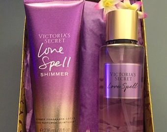 VICTORIAS SECRET LOVE SPeLL Birthday Gift Set Body Lotion Body Spray  Fragrance Mist in Beautiful Gift Box for Anniversary, Christmas ++