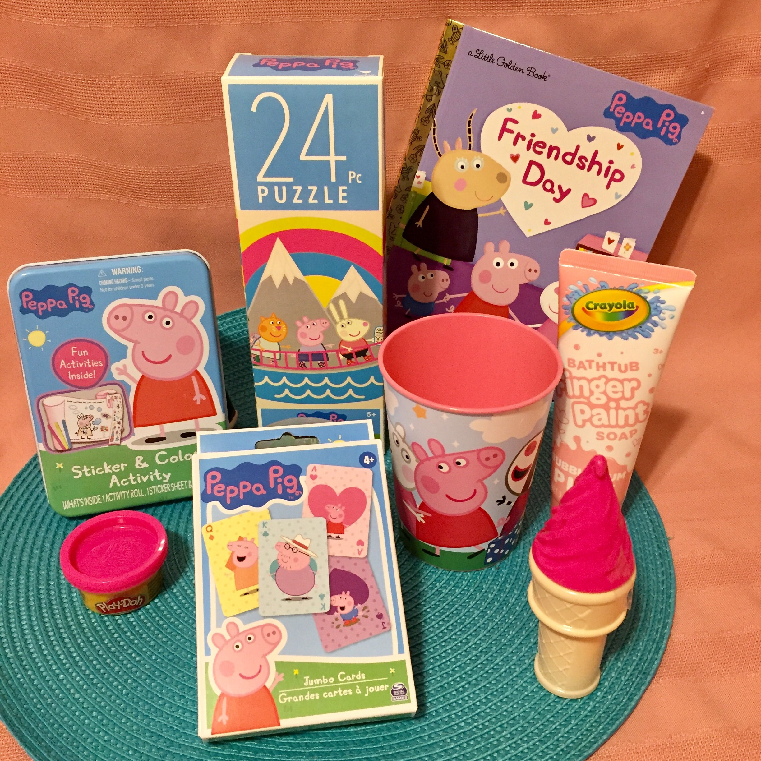 PEPPA PIG Gift Basket Peppa Pail Puzzle Cup Activity Tin Etsy