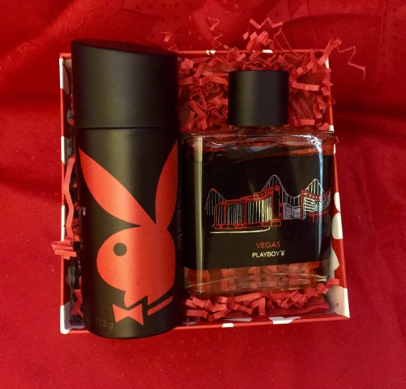 MENs GIFT PLAYBOY VEGAS Cologne & Body Spray Set with Gift Box for that  Special Man for Birthday, Valentines Day,Anniversary, Any Occasion
