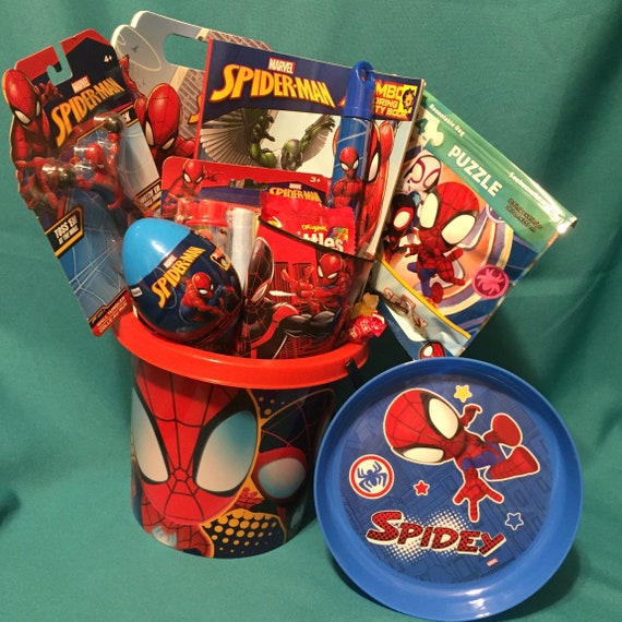 Spiderman Gift Basket: Spiderman Cup, Activity Books, Chalk Set