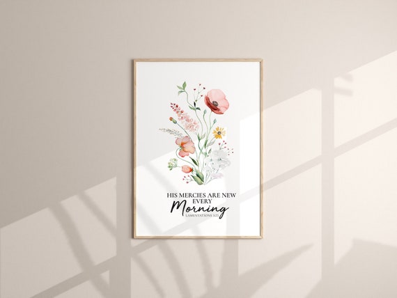 Floral Bible Verse Print | Christian Scripture Decor