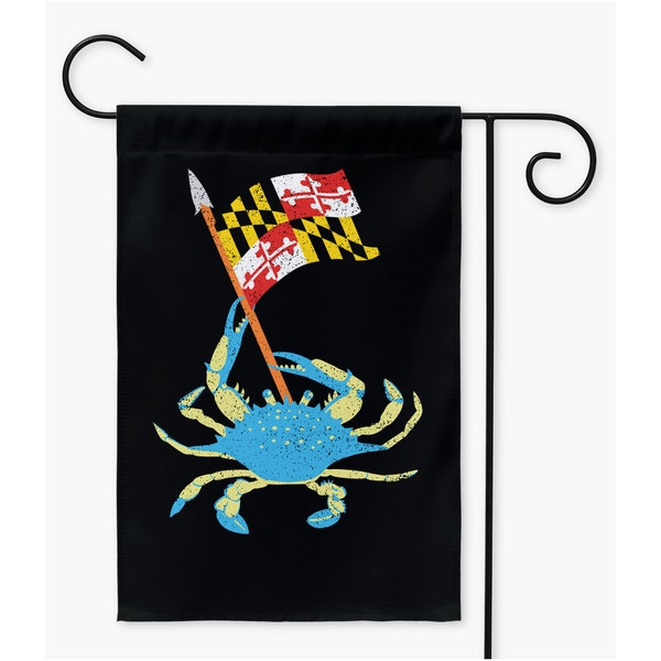 Crab Flag, Crab Garden Flag, Funny Maryland Blue Crab Gift, Crab Feast, Maryland Flag