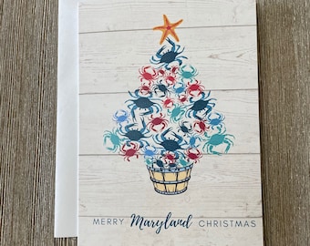 Maryland Christmas Card, Crab Christmas Card, Maryland Blue Crabs