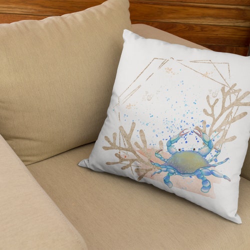Throw Pillow Cover Pillow Crab Old Bay Blue Crab Etsy