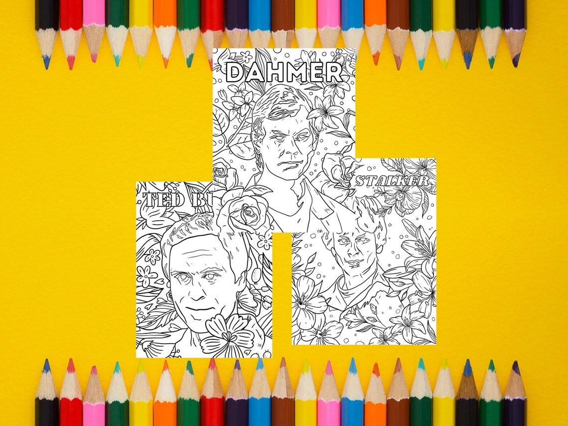 Serial Killer Coloring Pages True Crime Based Adult Coloring - Etsy ...