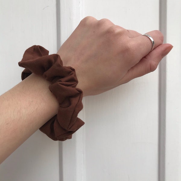 Chocolate Brown cotton scrunchie | Hair Accessory | Hair Styling