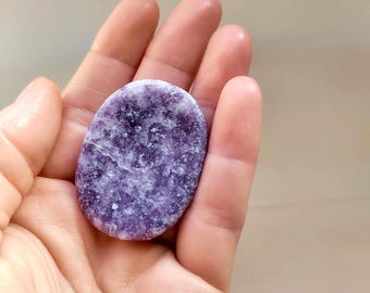 Lepidolite Worry Stone | Crystal Thumb Stone | Stone for Balance & Tranquillity
