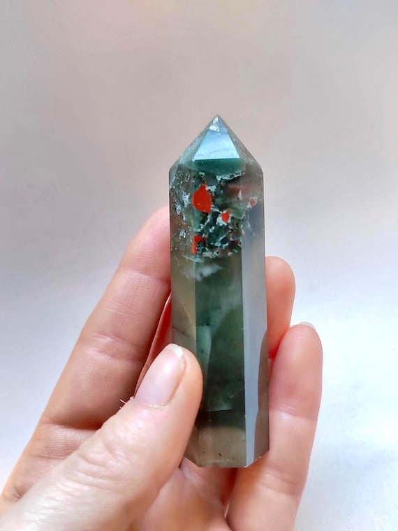 Dragon Blood Stone Tower | Natural Jasper Bloodstone Crystal | Grounding Crystal