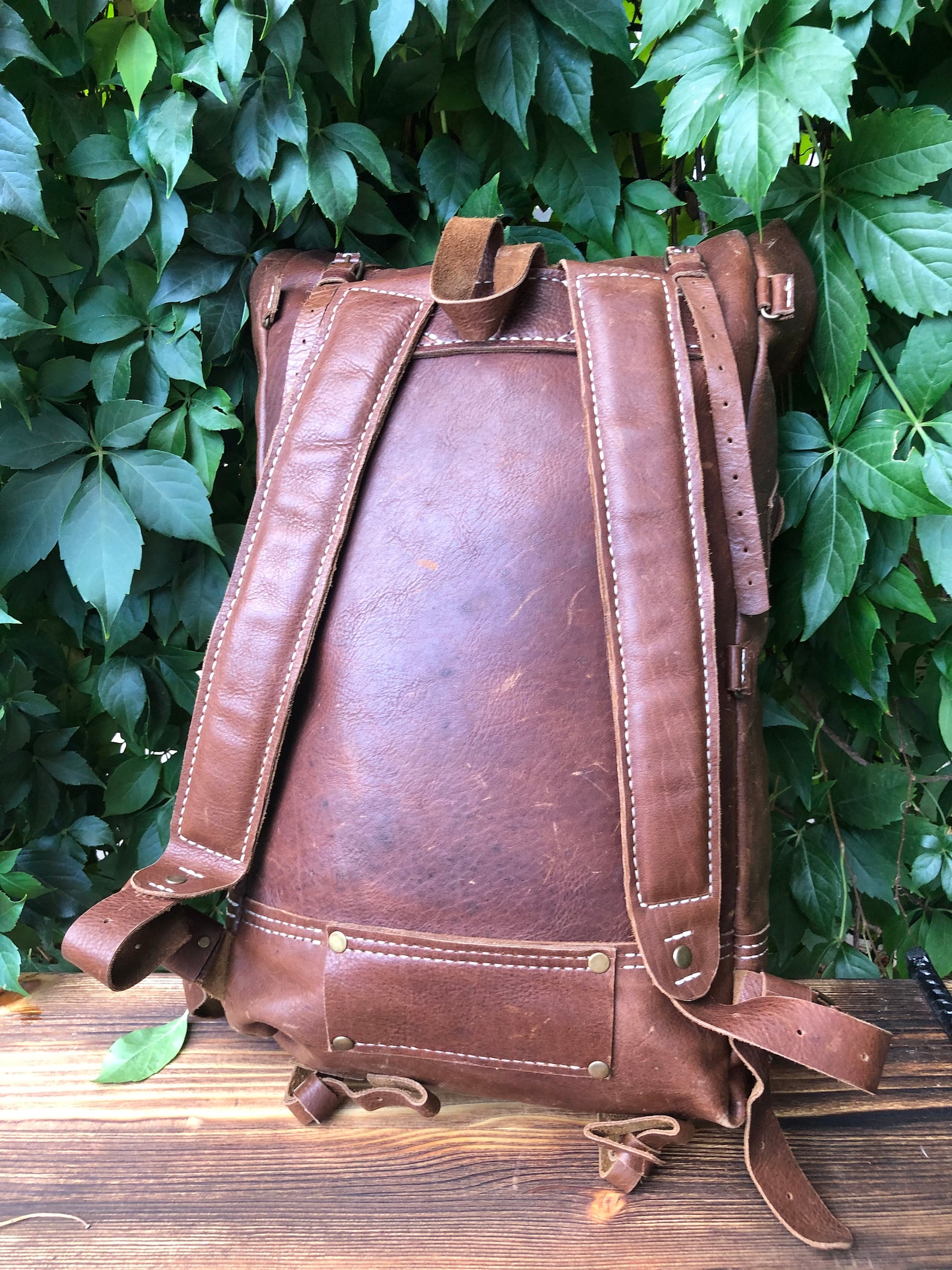 Handmade leather backpack Etsy