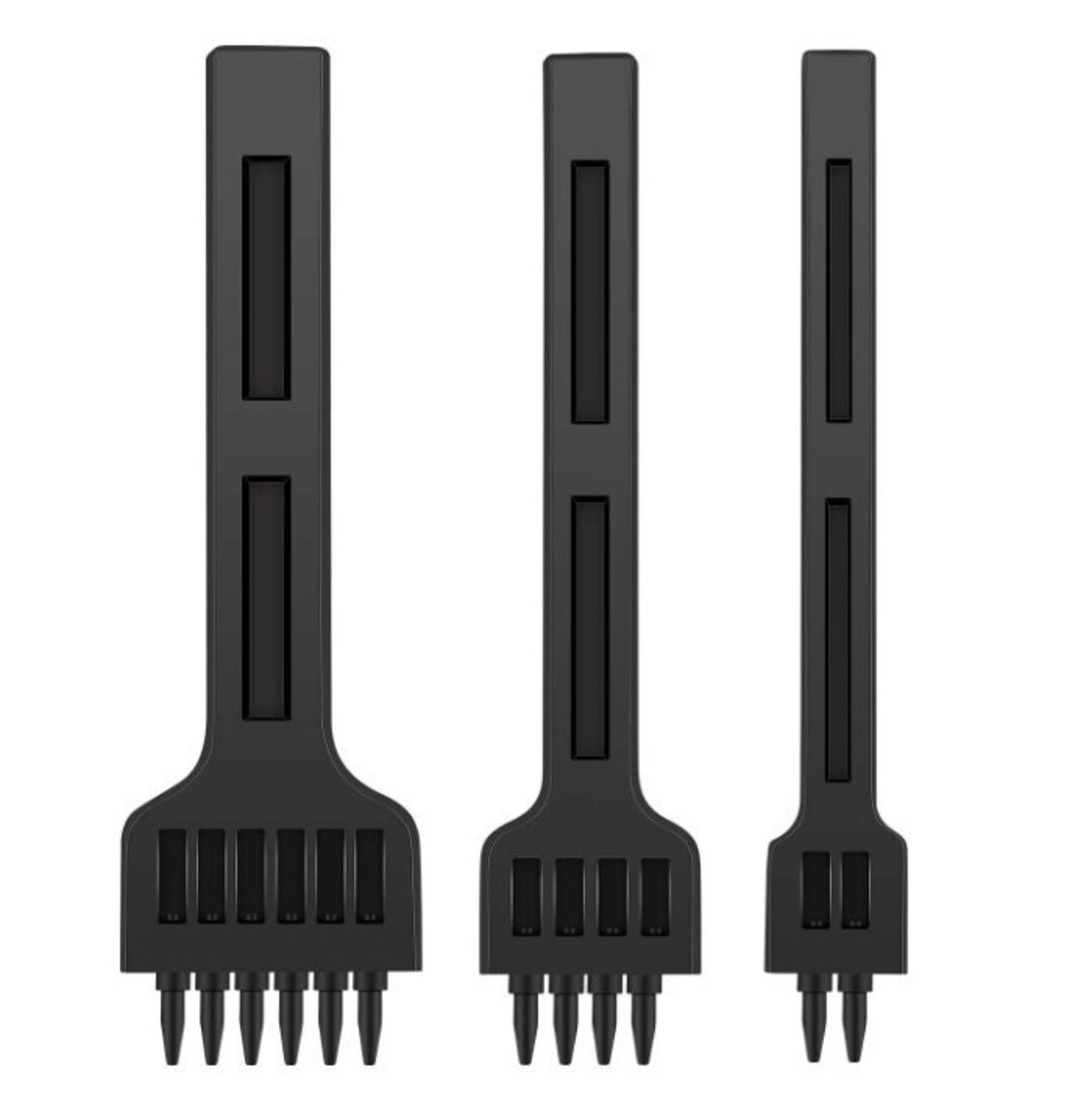 3pcs Leather Prong Punch Tool Set Steel Prong Row Circular Cut Round