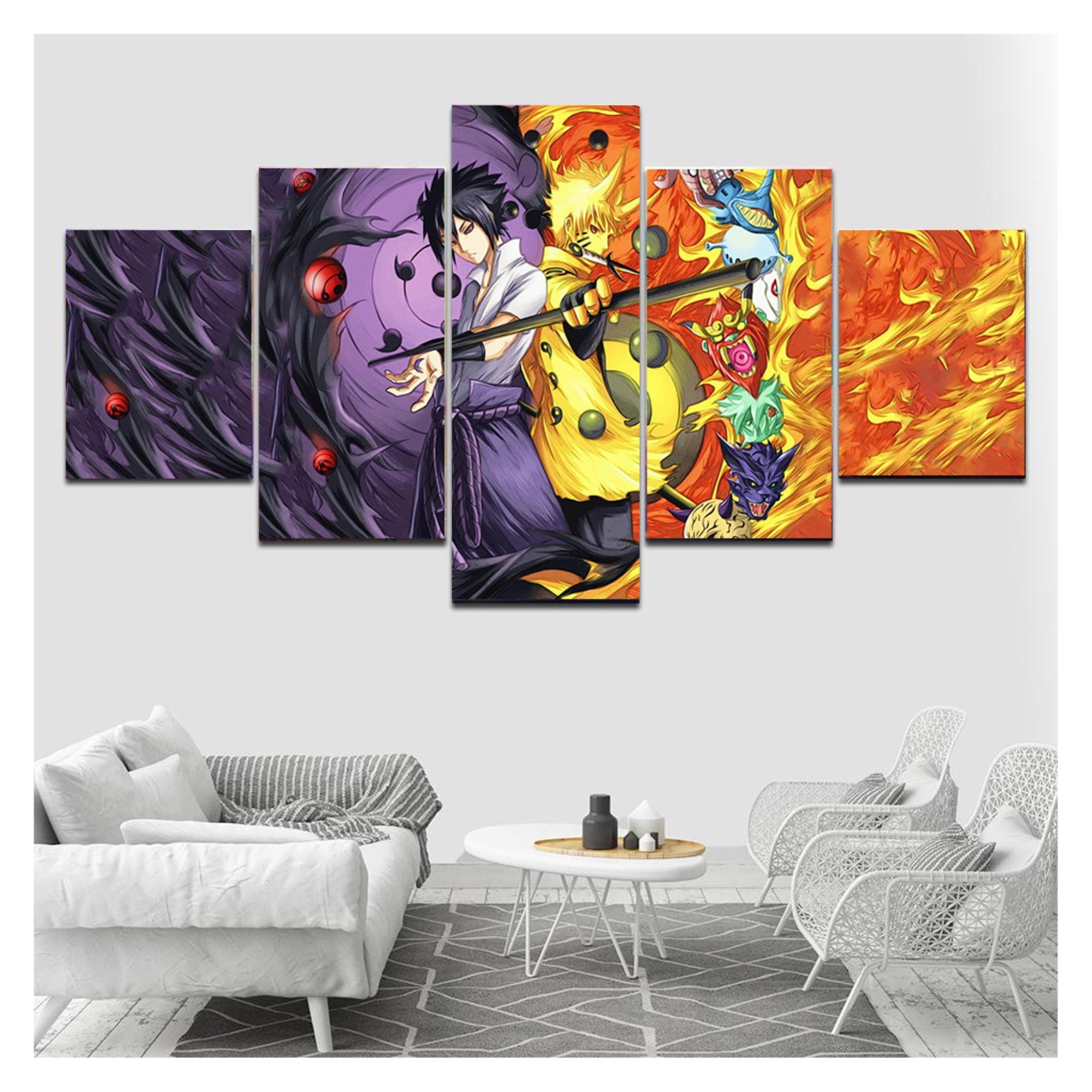 Japanese Anime Manga Canvas 5 Panel Framed Naruto Canvas 5 | Etsy