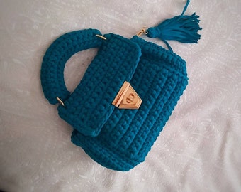 Bolso Capri de crochet hecho a mano: bolso de lujo para bodas (26 x 23 cm)