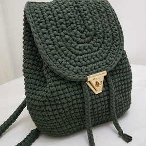 Sac à dos au crochet/noir blanc rose vert gris fait main/tricoté sac à dos/femme sac à dos/tricot moyen sac à dos/casual girl/femmes pour sac