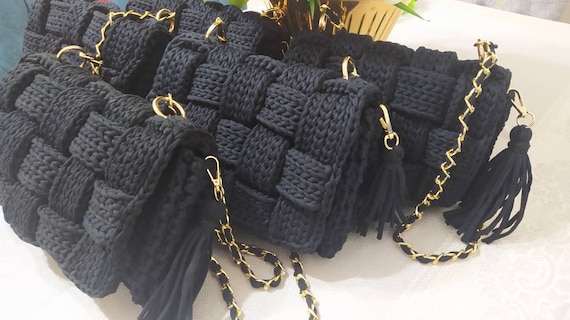 Crochet Bag Purse crochet Crossbody Bag black Crochet Handmade Bag black Purse crochet Black Shoulder Bag black Shoulder Bag knit Black Bag Etsy Canada