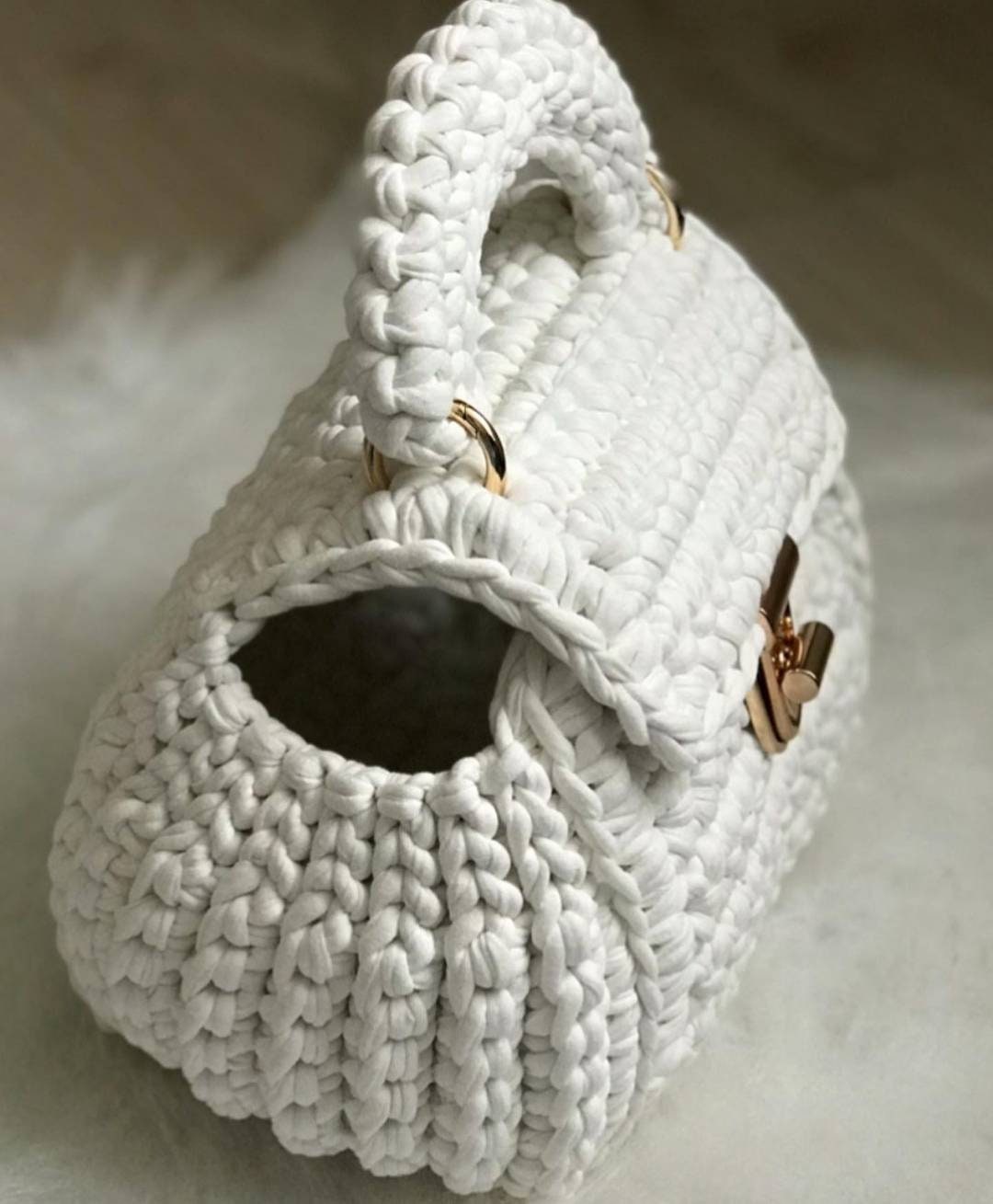 White crochet handbag hotsell