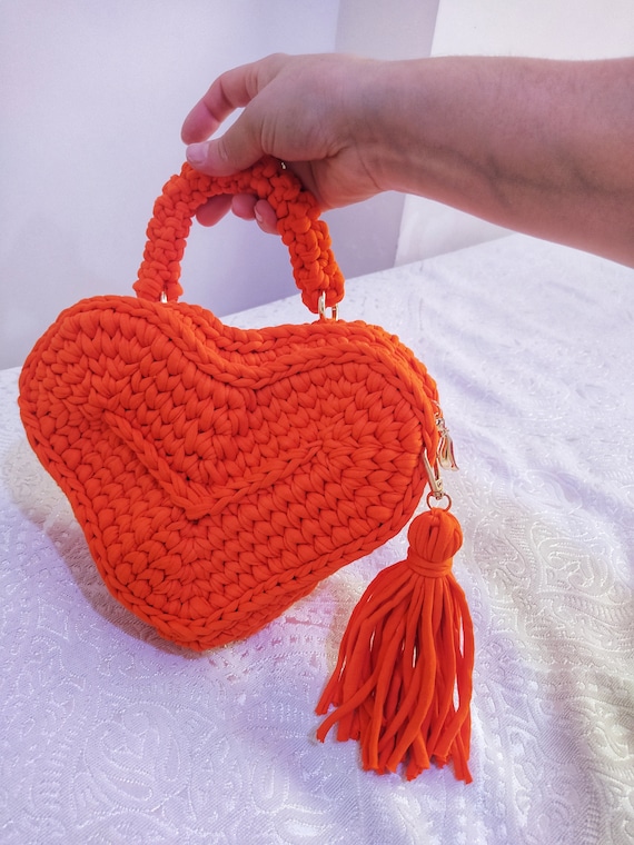 Heart Bag, Crochet Heart Bag,Handmade Heart Bag,Red Heart Bag Purse,Pink Crochet Heart Bag,Heart Purse,Handbag Heart,Heart Shoulder Bag