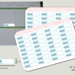 Fitness planner stickers - weight tracking sticker, Happy Planner, Functional Planner Stickers