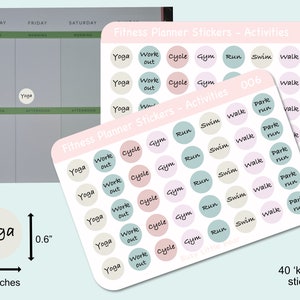 Fitness planner stickers - Exercise stickers, Functional Planner Stickers