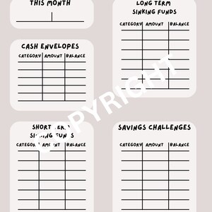 Budget tracker - printable, digital, sinking funds, savings tracker, savings challenges, cash envelopes, cash stuffing