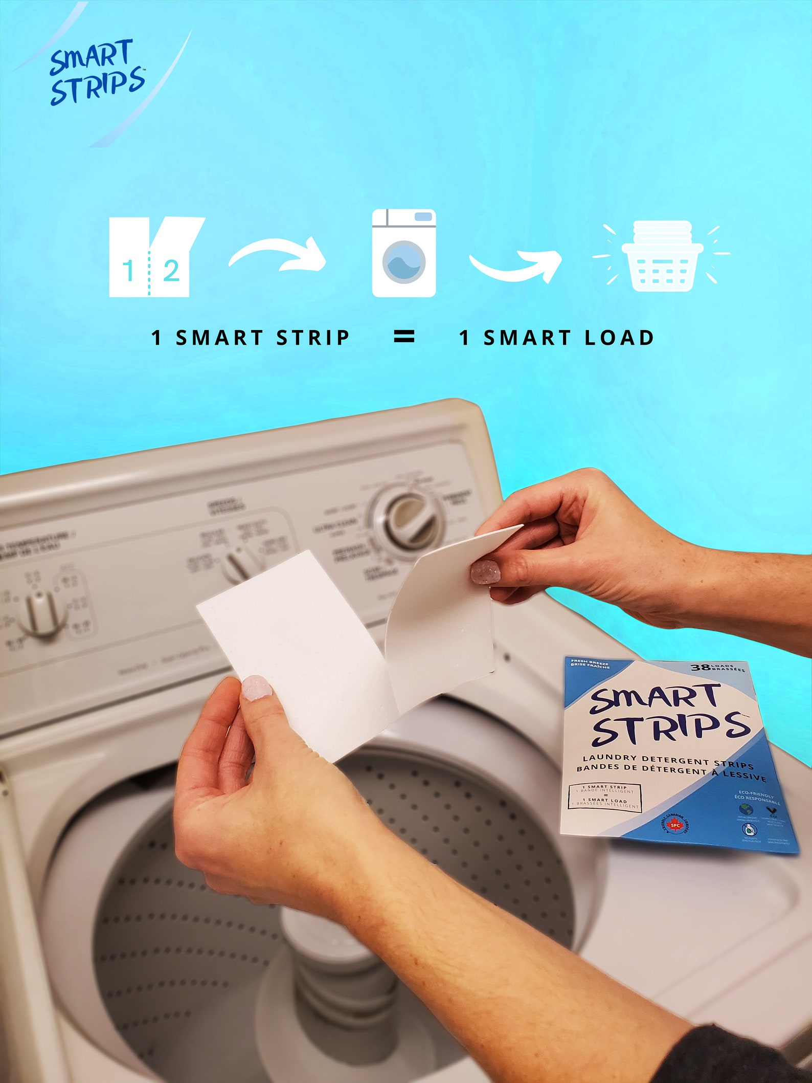 Smart Strips Laundry Detergent Strips Hypoallergenic, Eco Friendly
