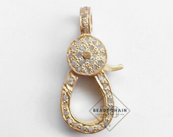 Pave Diamantlås från BeadsChain20 • Diamant Hummerlås • Elegant Halsbandslås