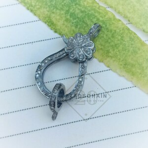 Pave Diamond Flower Clasp by BeadsChain20 • Diamond Clasp • Dainty Clasp For Chain