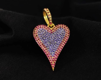 Pave Diamant Hjärthänge från BeadsChain20 • Diamant Hjärthänge